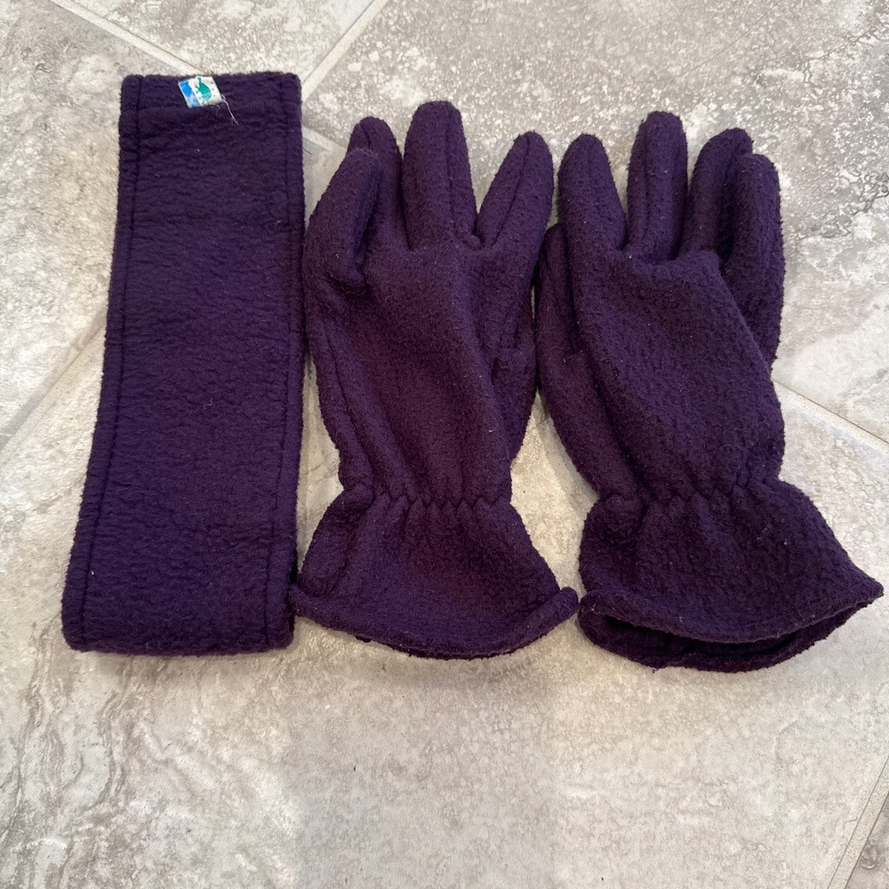 Fleece headband and glove set